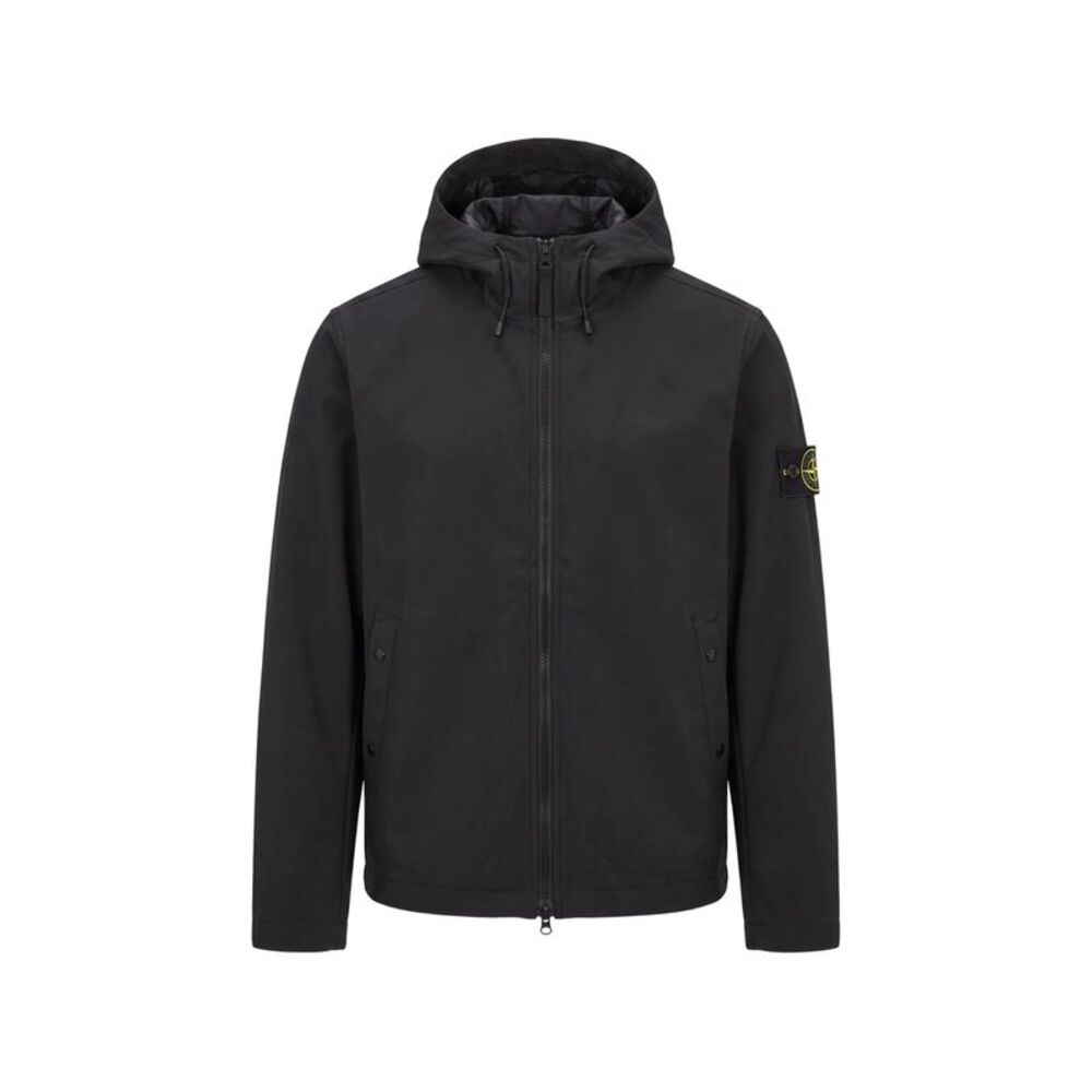 Stone Island Black Jackets - Hooded Jackets Men